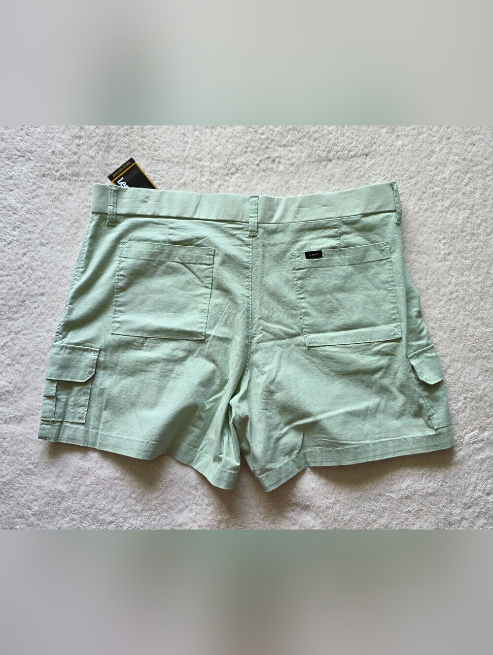 New Lee Women's Comfort Waist 5" summer soft sage cotton Cargo Shorts, Size XXL - Picture 8 of 12